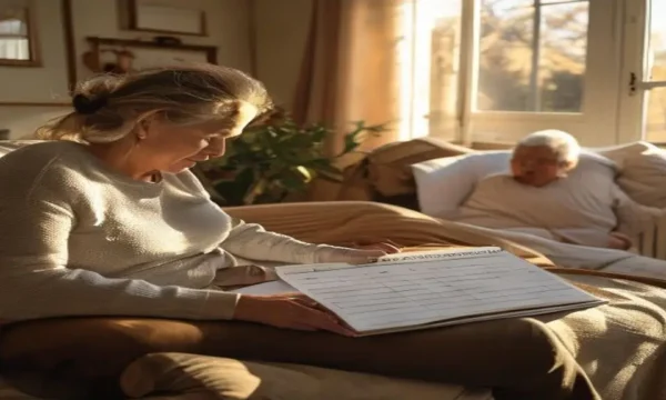 Aidant familial organisant un temps de repit avec un calendrier.