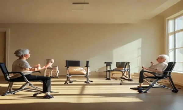 Exercices sur chaise pour prevenir les chutes chez les seniors.